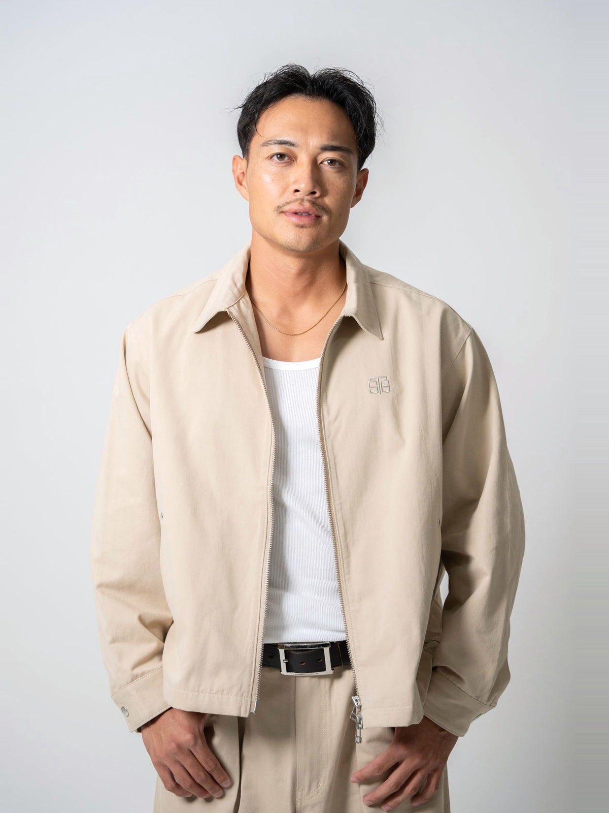 BROTHERS TWILL ZIP JACKET / Beige