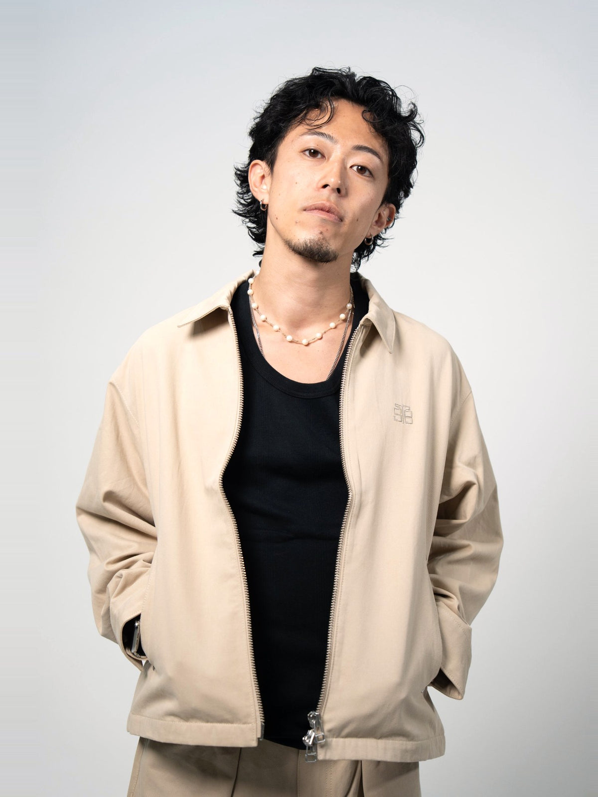 BROTHERS TWILL ZIP JACKET / Beige