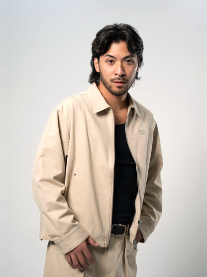 BROTHERS TWILL ZIP JACKET / Beige