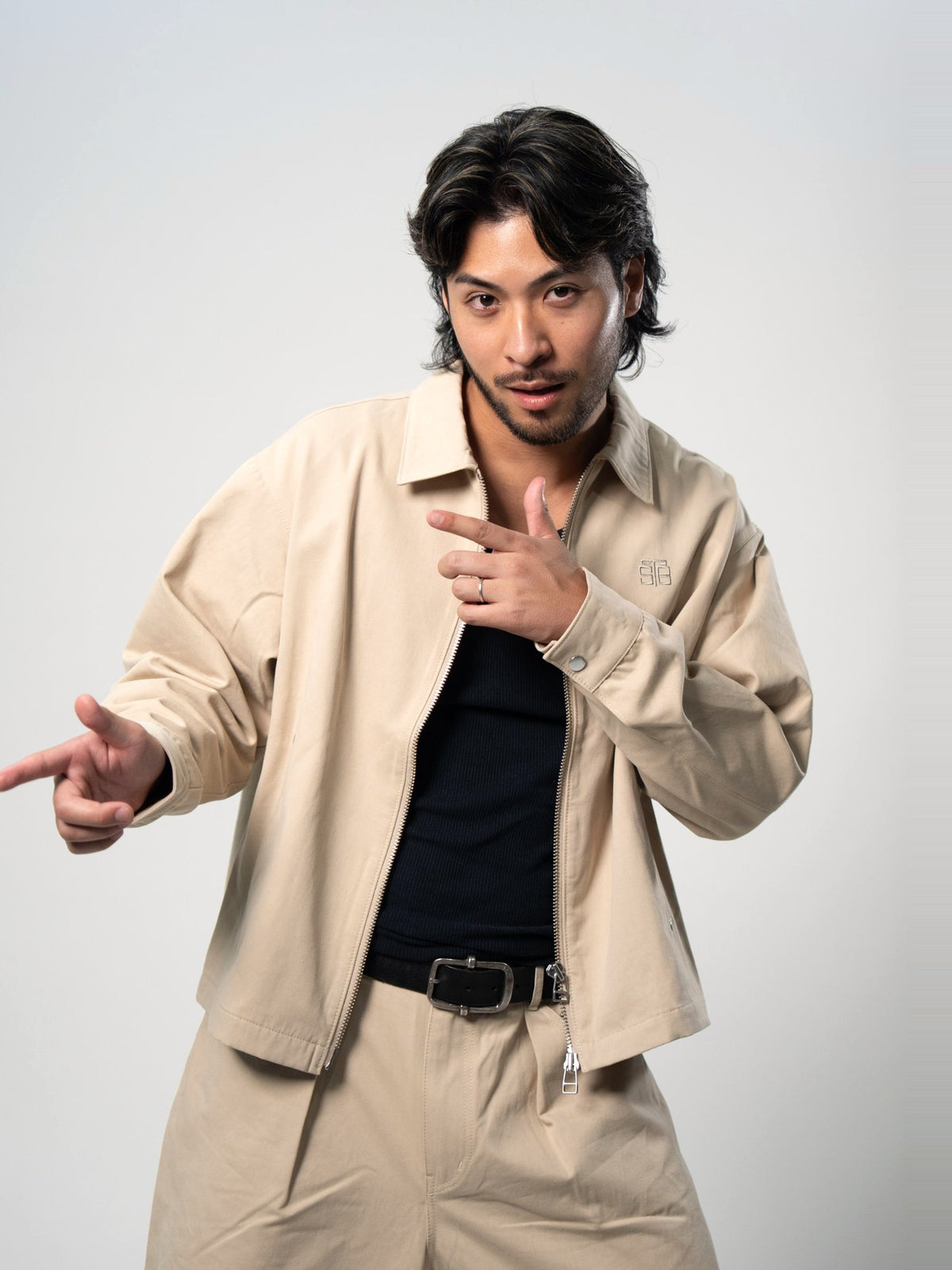 BROTHERS TWILL ZIP JACKET / Beige
