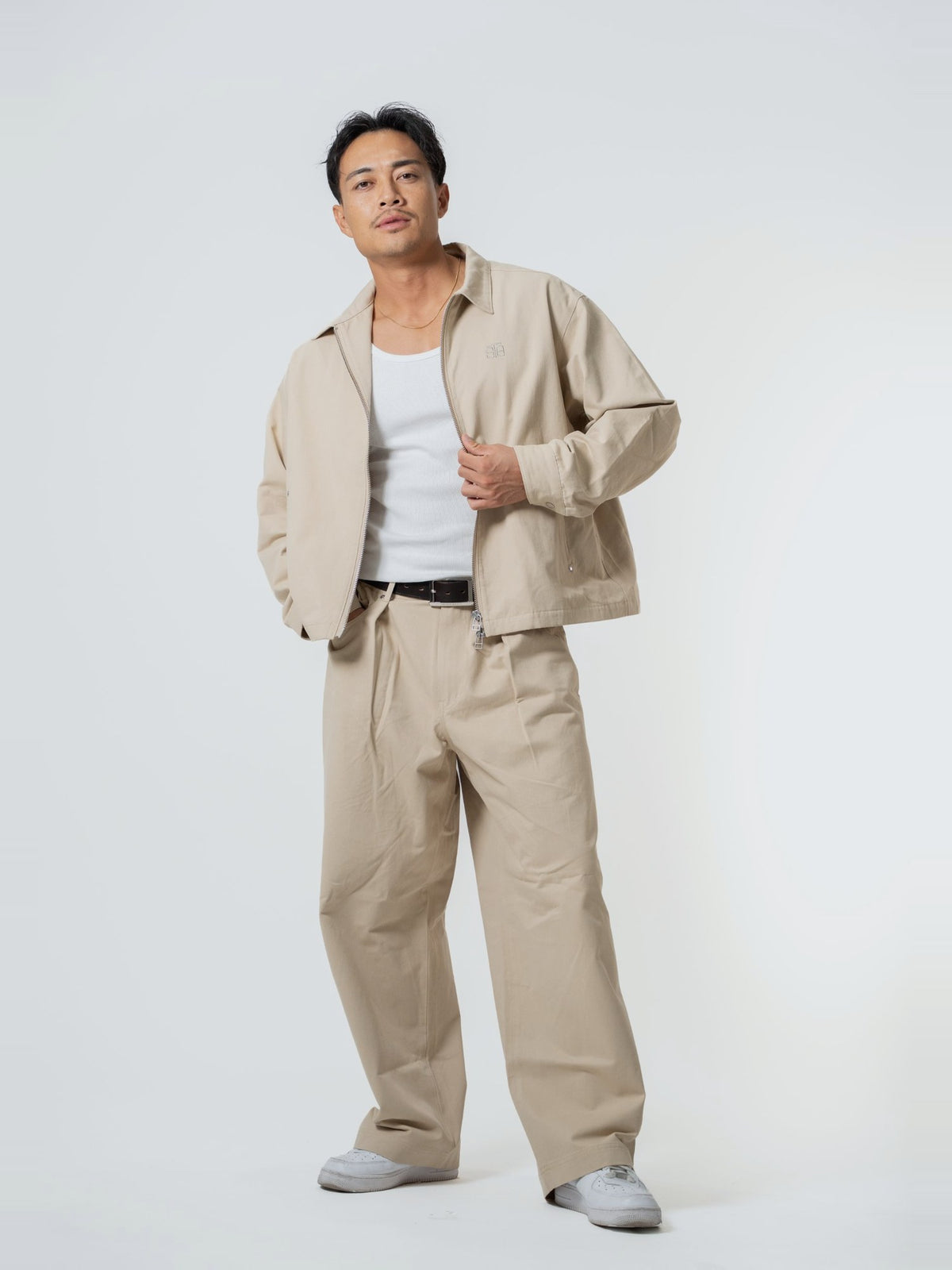 BROTHERS TWILL ZIP JACKET / Beige